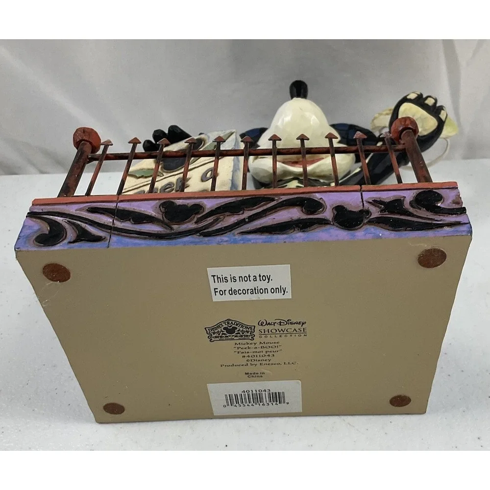 Disney Traditions Jim Shore Peek-a-Boo Mickey Halloween Glow in the Dark *NO Box